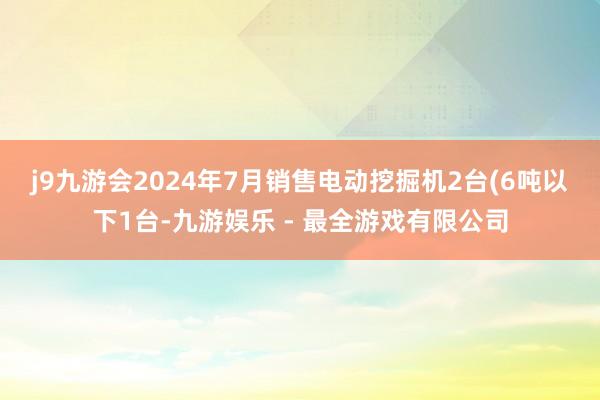 j9九游会　　2024年7月销售电动挖掘机2台(6吨以下1台-九游娱乐 - 最全游戏有限公司